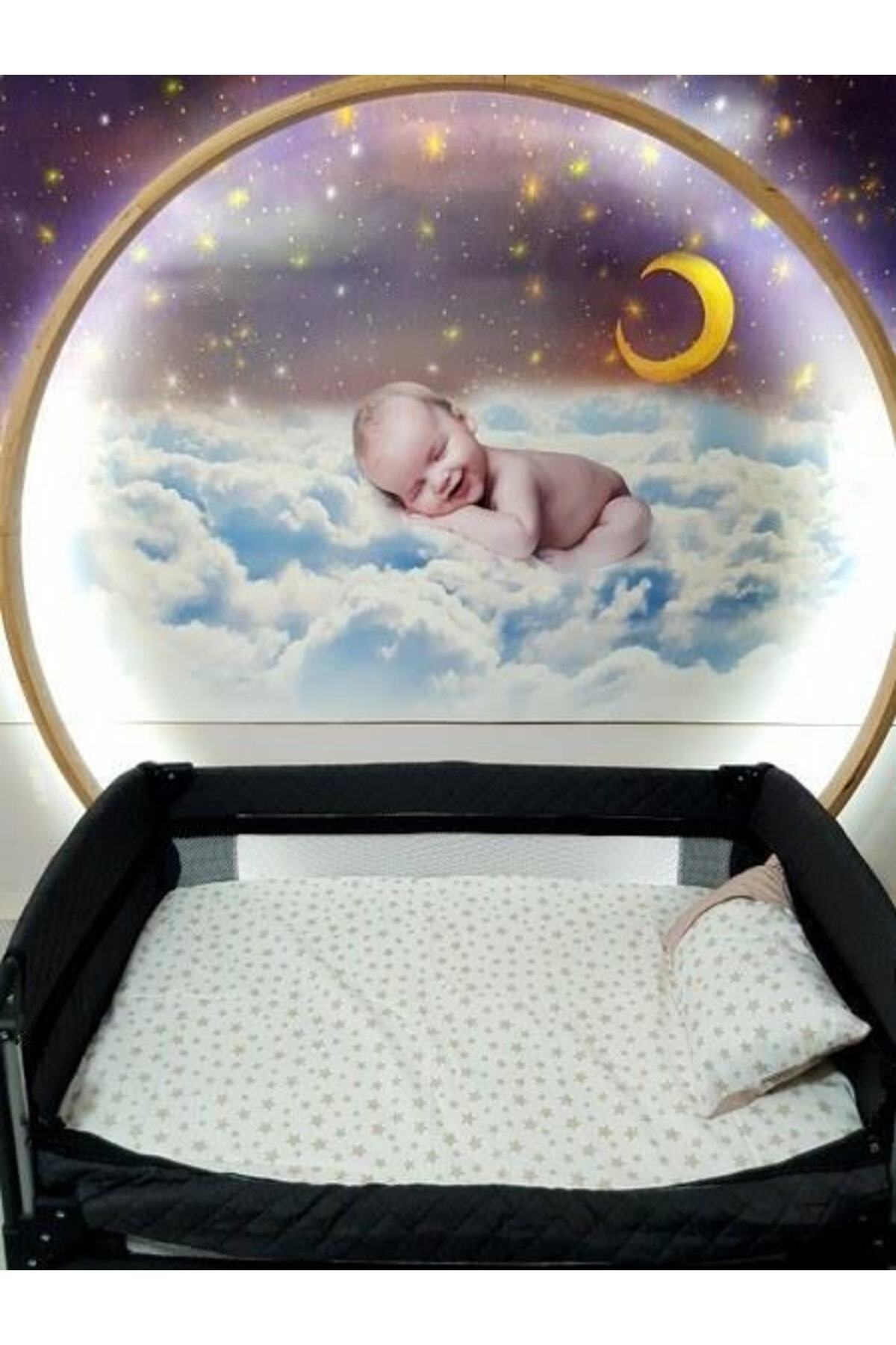 bebek_iklimi 70x120 Bebek Uyku Seti Ay Desen Park Beşiklere Uyumlu 10 Parça (beşik Hariçtir) fotoğrafı 2 (önizleme)