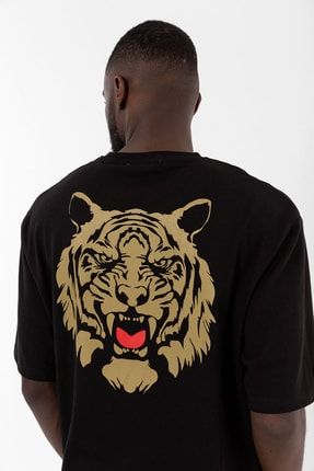 Angry Tiger Siyah Oversize T-shirt CPOT59