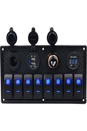 Barbaros Karavan Market Switch Panel 8 Li Usb Çakmaklık Çakmak Voltmetre 000004