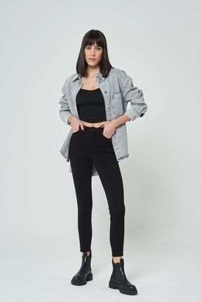 Kadın Yüksek Bel Siyah Skinny Jean Kot Pantolon Likralı Dar Paça Kot Pantolon ModelOttawa