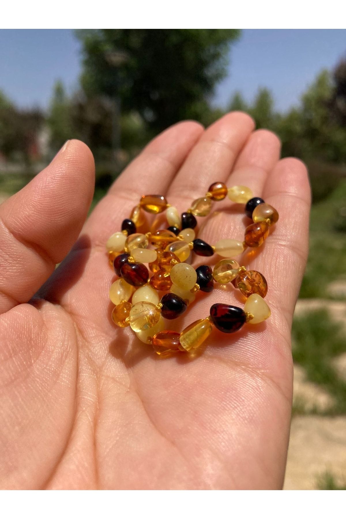 Moricha Genuine Drop Amber Baby Teething Necklace to Avoid Evil