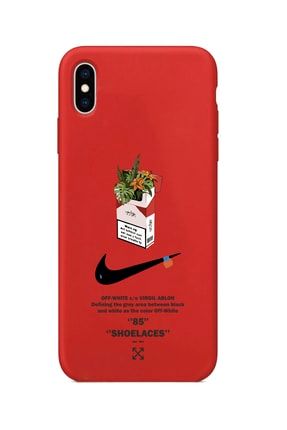 Iphone X Kırmızı Lansman Nike Smoke Tasarımlı Içi Süet Kaplı Kılıf IPX-LNS86