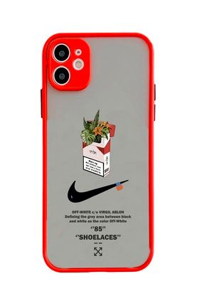 Iphone 11 Kamera Lens Korumalı Nike Smoke Tasarımlı Montreal Kırmızı Kılıf IP11-HNS86