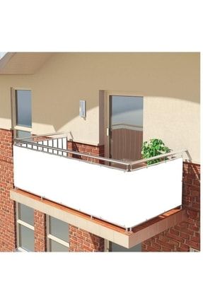 Balkon Demiri Perdesi Korkuluk Perdesi Beyaz Her Ölçüde Boy X En Metal Halkalı- 10550116