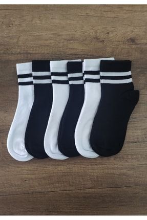 Çocuk 6 Çift Kolej Yarım Konç Çorap Premium Seri Burun Dikişsiz Pamuklu erceys723186