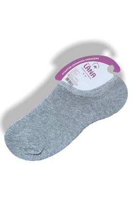 Kadın Görünmez Sneakers Çorap 12 Çift TPK5758-GRİ