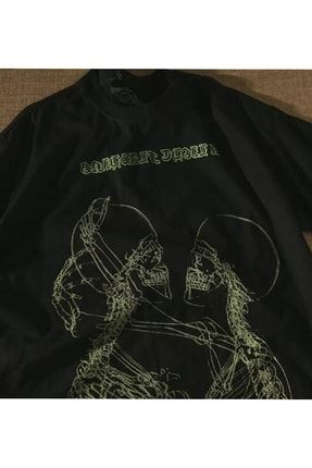 Siyah Harajuku Gothic Love Skeleton (unisex)t-shirt rg2450