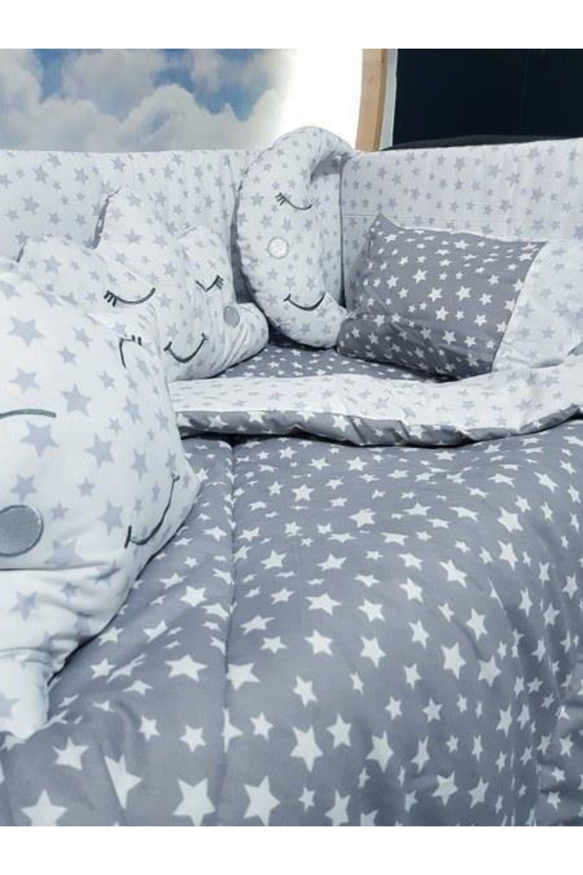 bebek_iklimi 70x120 Bebek Uyku Seti Yıldız Desen Park Beşiklere Uyumlu 10 Parça (beşik Hariçtir) fotoğrafı 7 (önizleme)