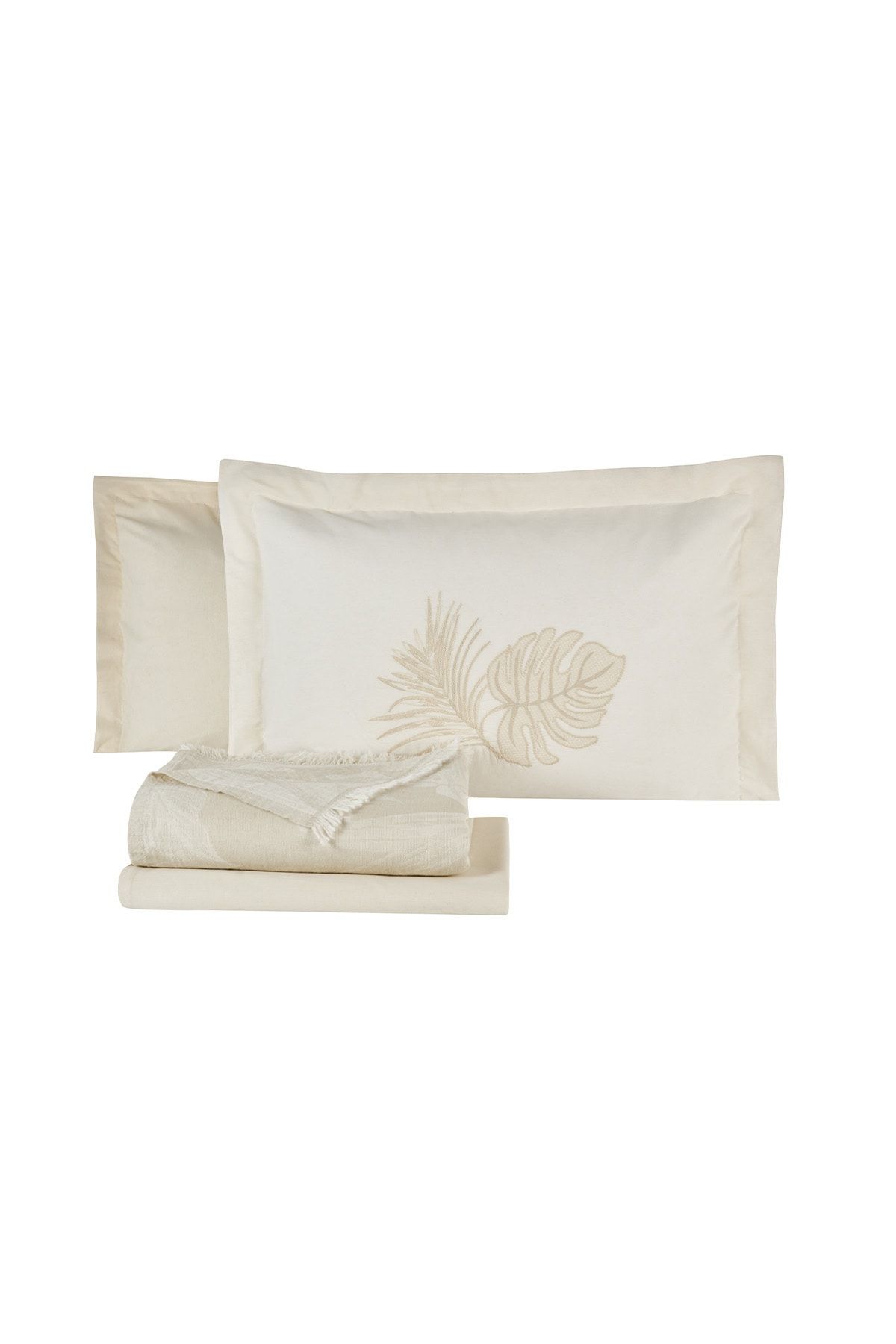 Yataş-Belinda Mink Muslin Pique Double Bedspread Set 3