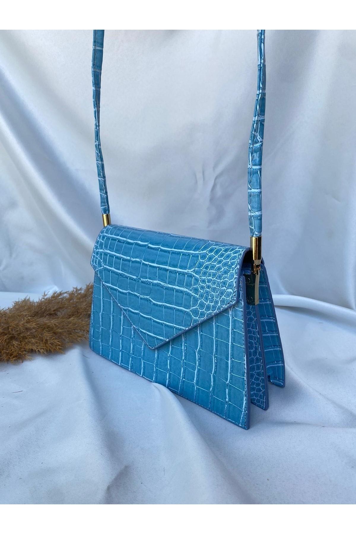 Aqua crossbody top bag