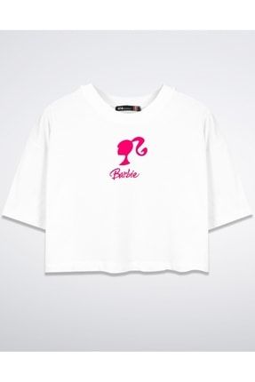 Barbie Beyaz Kemer Boy Kadın Oversize Tshirt 816E0821