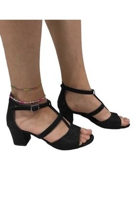 Byk Can Pabuç Ince Kafes Detay Kısa Topuklu Şık Rahat Kadın Sandalet cn01