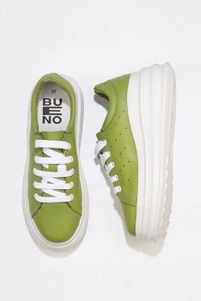Yeşil Deri Kadın Sneakers TYC00508741137