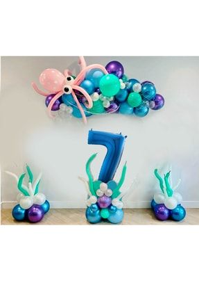 Deniz Kızı Deniz Canlıları Temalı Balon Zinciri Full Set(pompa+zincir+yapıştırıcı) TYDENİZCANLILARI1