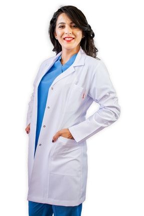 Gömlek Yaka Orta Boy Beyaz Bayan Doktor Öğretmen Hemşire Laboratuvar Önlüğü 200,250,060