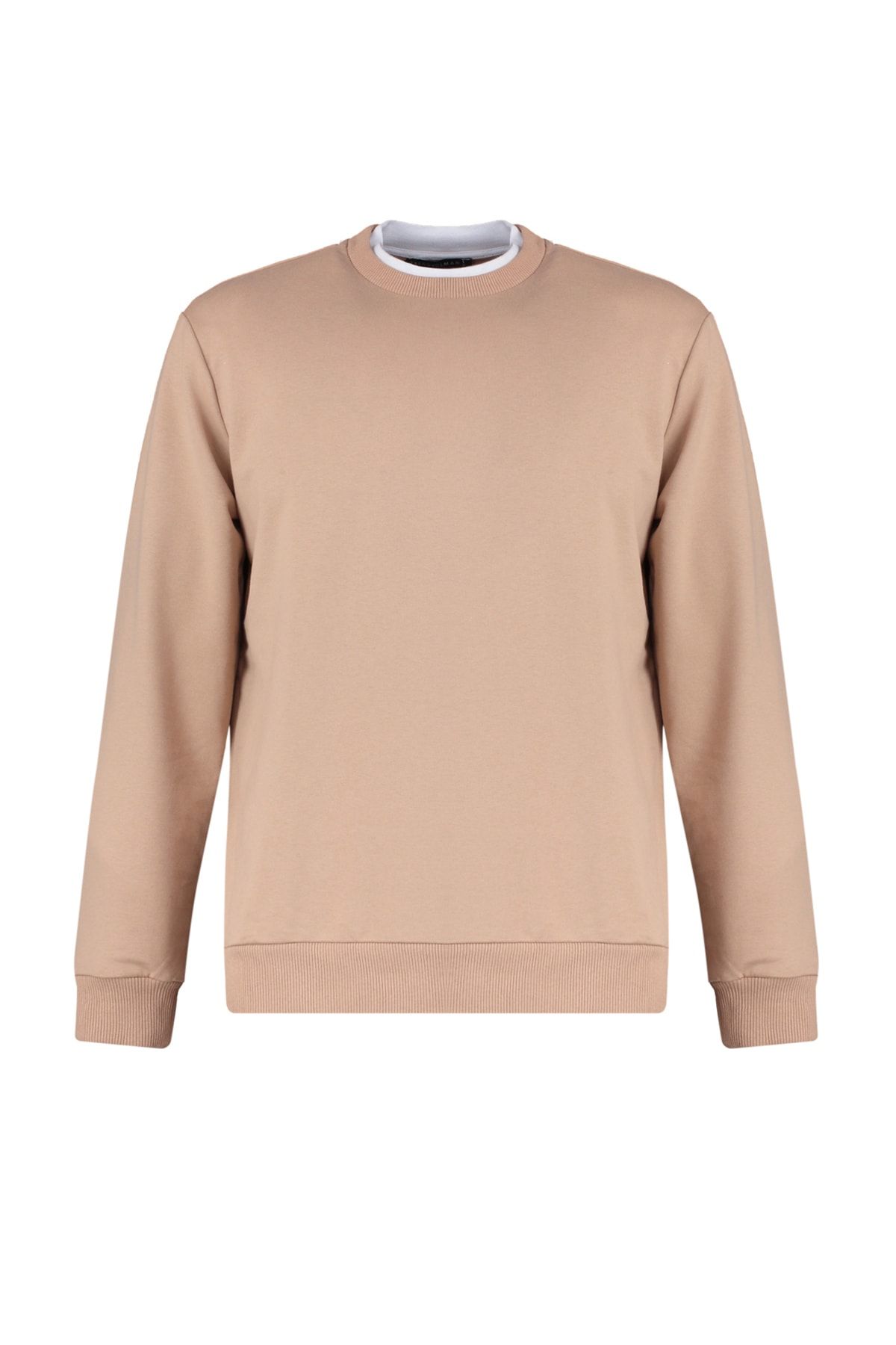 Trendyol Collection-Суичър Tamanchi в цвят камила - обикновена кройка TMNAW22SW0658 7
