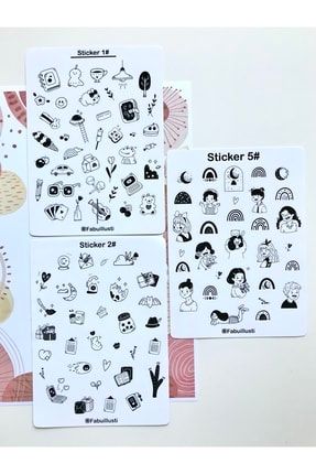 Cute Sticker Seti, Ajanda, Defter, Planlayacı Için 101 Adet Sticker Etiket Seti 10000001