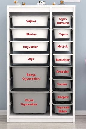 Oyuncak Kutusu Etiket Sticker - Oyuncak Dolabı Düzenleme Organizer iv1