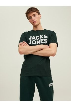 Jack Jones Corp Logo Tee Ss O-neck Noos Erkek Siyah-beyaz Tshirt 12151955-10 TYC00511963461