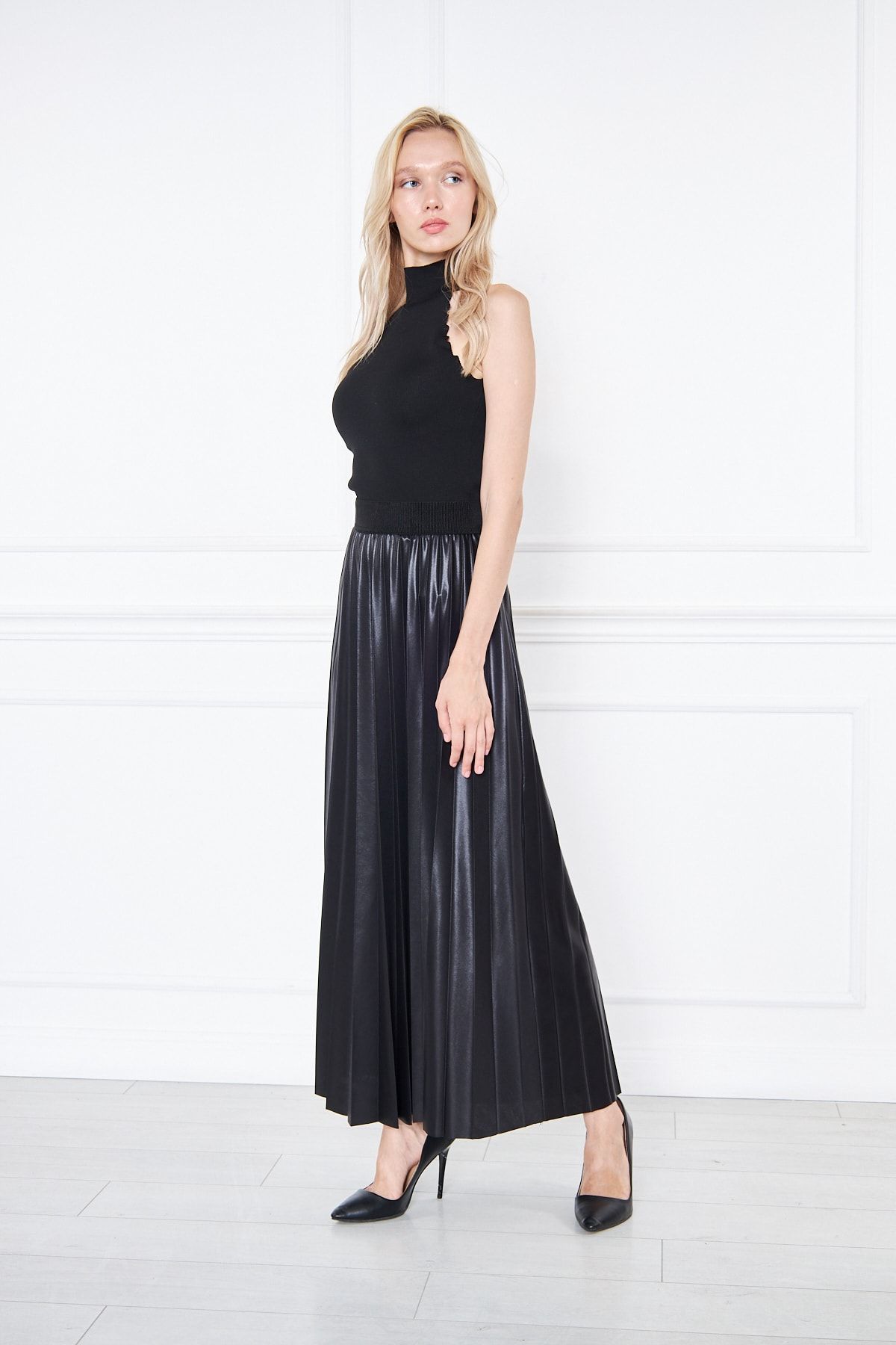 comstar Long Pleated Skirt Long Pleated Skirt Crepe Skirt Trendyol