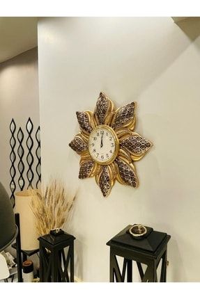Hayat Çiçeği Motifli Esma'ül Hüsna Işlemeli Duvar Saati HYT1011G