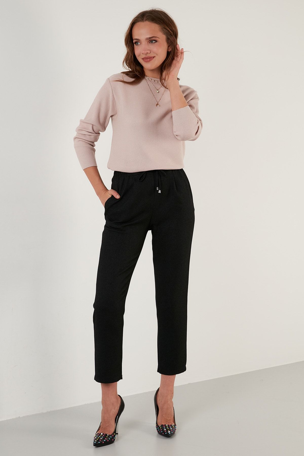 Lela-Pulover cu textura cu decolteu rotund Pulover de dama 6310004 4