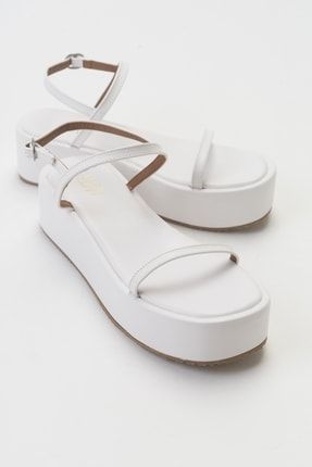 Niks Beyaz Cilt Kadın Sandalet 170-C1