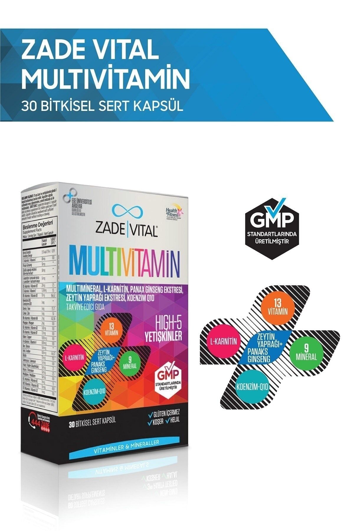 Zade Vıtal Мультивитамины 30 травяных капсул MLTVTMN30KPSL