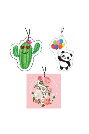 Üçlü Dekorarif Kaktus Panda Love Oto Kokusu BNG3KPL