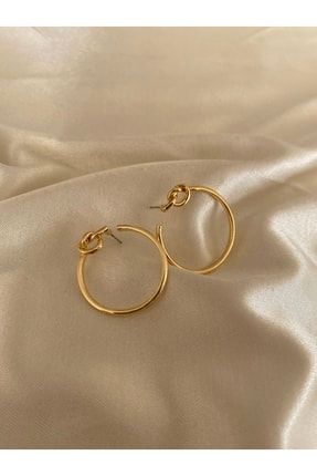 Düğümlü Halka Küpe Gold lu031