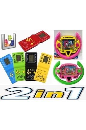 2in1 Nostalji Oyuncak El Atarisi Tetris Ve Su Oyunu Halka Geçirme 2si Bir Arada Eğlence Oyun Seti PRA-5391494-8306