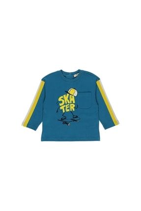 Erkek Bebek Skater Baskılı Uzun Kollu T-shirt 2221BB05008