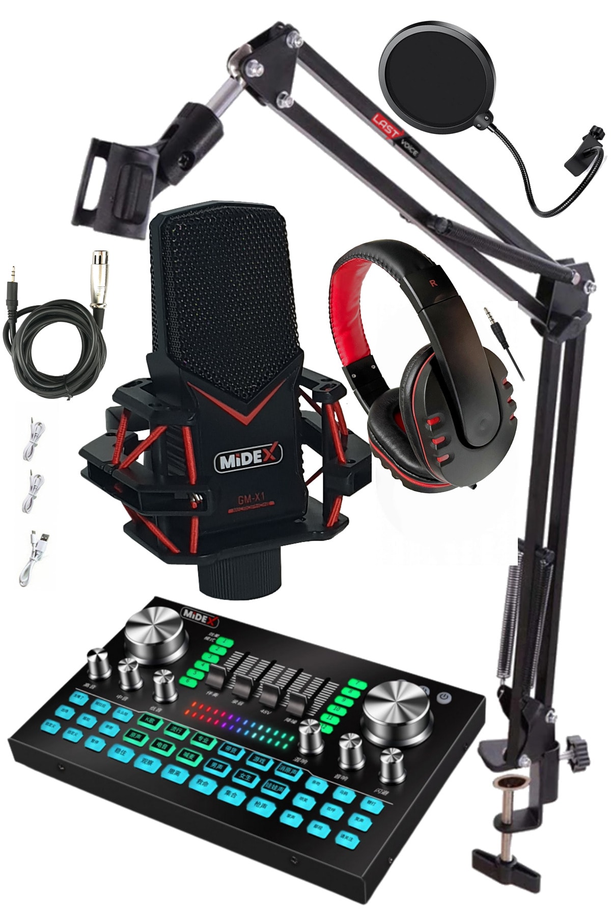 Midex Gmx-1 Diamond Set Condenser Mikrofon Ses Kartı Kulaklık