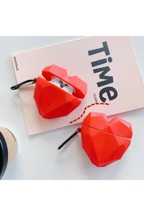 BİPOWER E2m Aırpods 1-2 Kılıf Origami Kalp Kırmızı