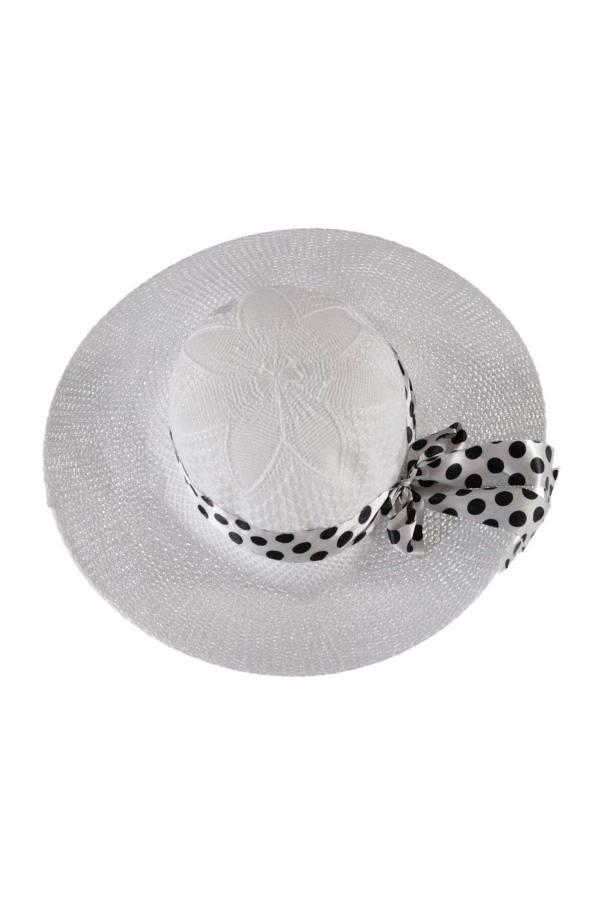 Kardelen Butik Denizli-Panama Women's Beach Hat (Mercerized) (White) 2