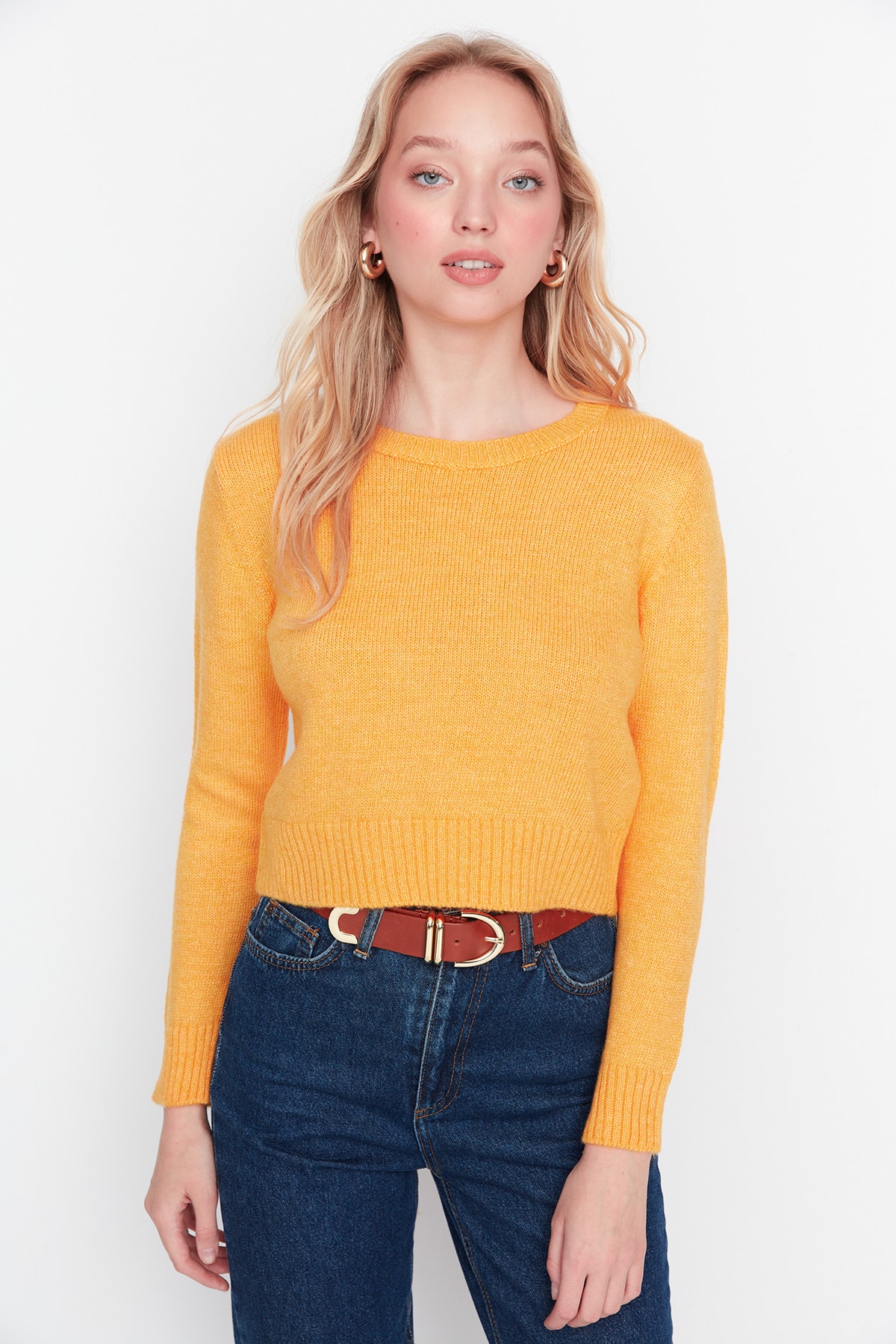 Trendyol Collection Pullover Gelb Regular Fit
