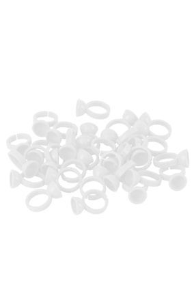 100 Adet Beyaz Microblading Kalıcı Makyaj Ve Ipek Kirpik Boya Koyma Potu Yüzük TYC00511200085