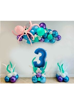Deniz Kızı Deniz Canlıları Temalı Balon Zinciri Full Set(pompa+zincir+yapıştırıcı) TYDENİZCANLILARI1