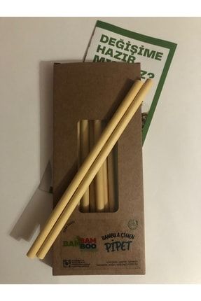 Yeniden Kullanılabilir Bambu Pipet | Plastik Pipetlere Alternatif | 10 lu Paket BAMBUPİPET01