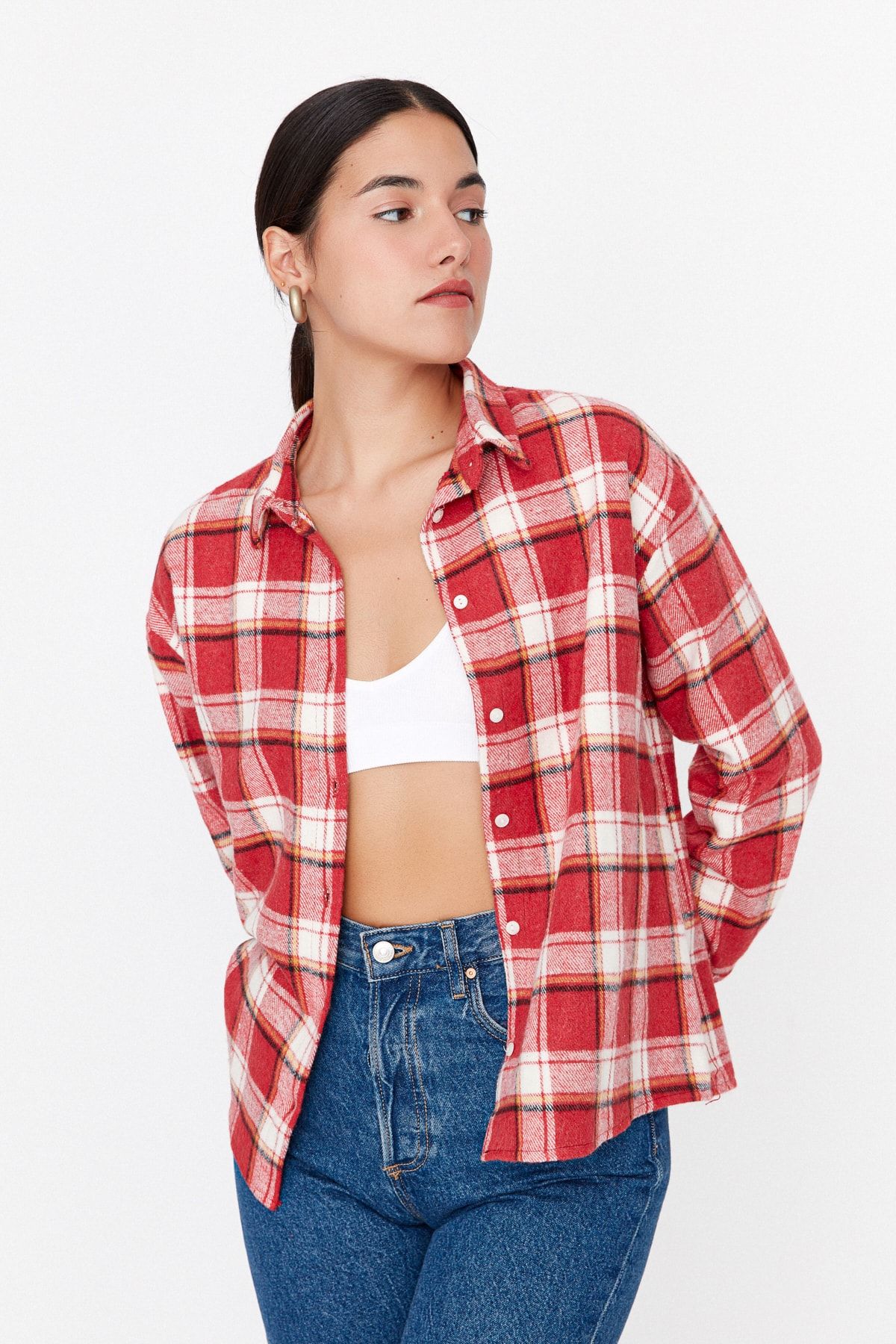 Trendyol Collection Hemd Rot Regular Fit Fast ausverkauft