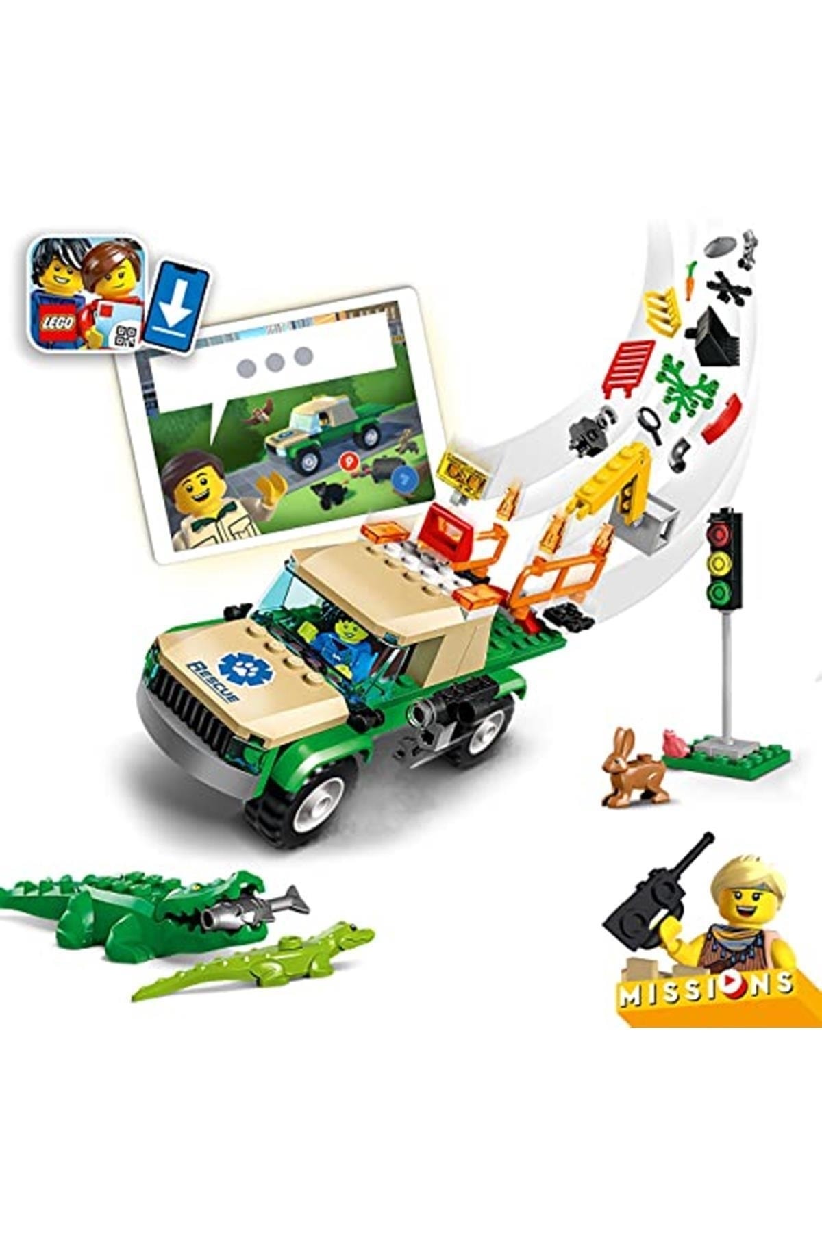 LEGO ® City Vahşi Hayvan Kurtarma Görevleri 60353 - 6 Yaş Ve Üzeri Çocuklar Için Interaktif, Dijital fotoğrafı 2 (önizleme)