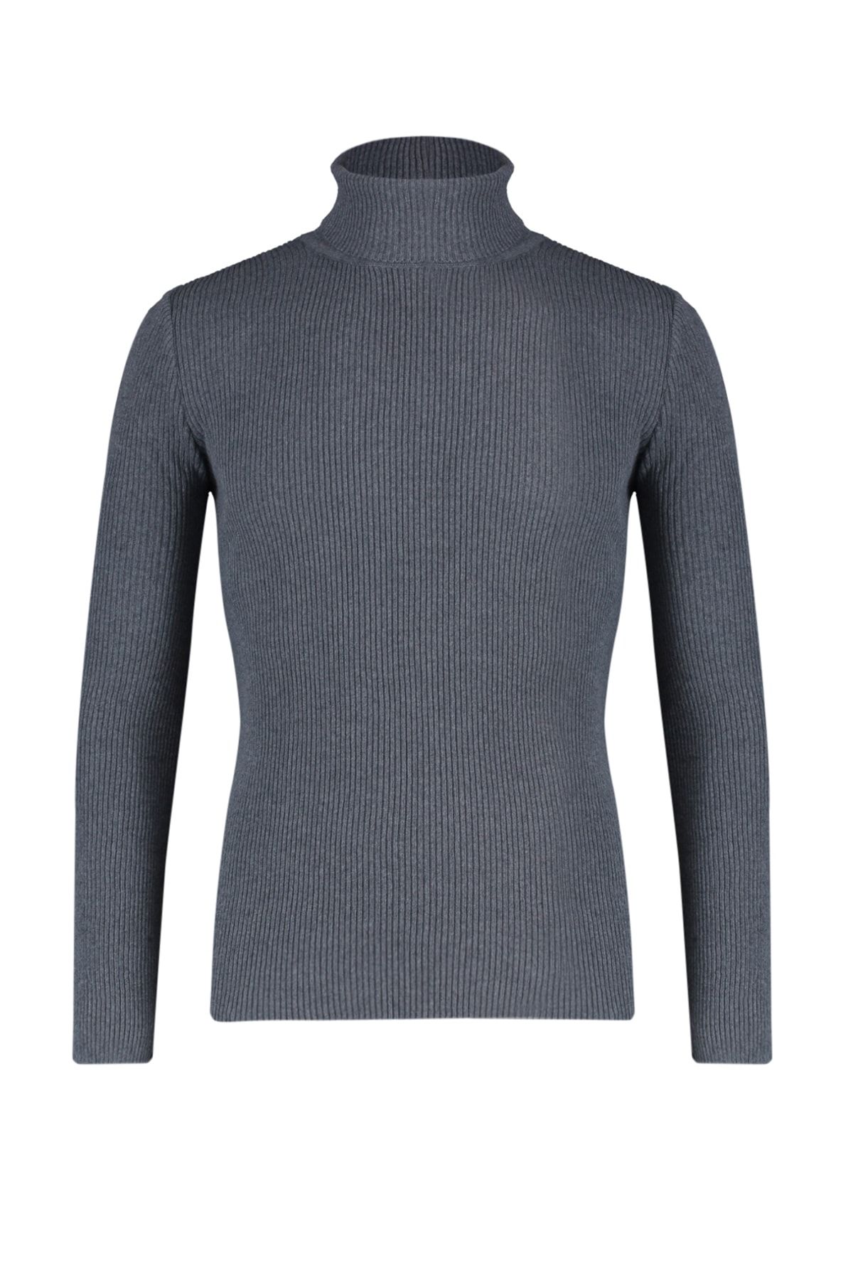 Trendyol Collection-Geräucherter Slim-Fit-Baumwollpullover mit doppeltem Rollkragenpullover – TMNAW20MG0031 7