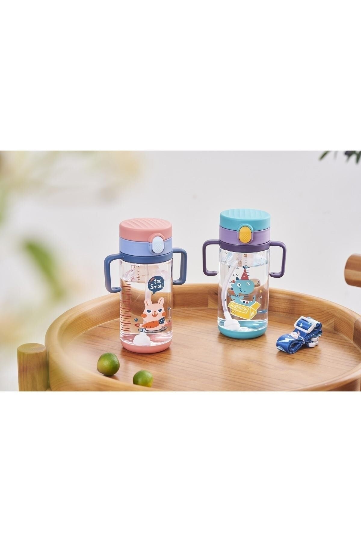 Rovco Çocuk Boyun Askılı 330 Ml Pipetli Tritan Su Matarası -akıllı Pipet Toplu-- 2 Renk fotoğrafı 2 (önizleme)