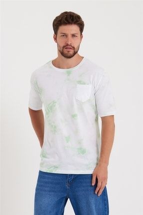 Erkek Yeşil Detaylı Cepli T-shirt-ckmdll01r23s CKMDLL01