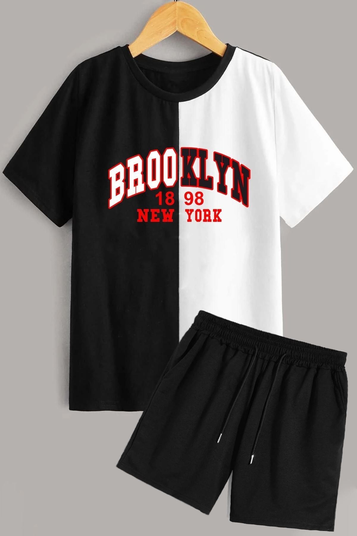 Trend Sizde Unisex Brooklyn Shorts T shirt Tracksuit Set