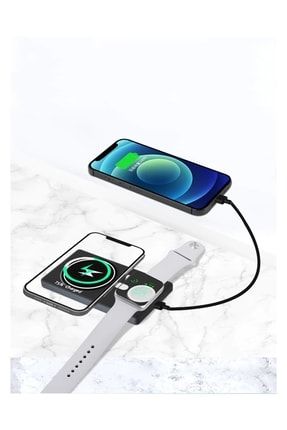 5000mah Magsafe Powerbank 15w 3 In 1 Apple Watch Iphone 11 12 13 Serisi Ve Airpods Kulaklık Uyumlu 3in1magsafepowerbnk