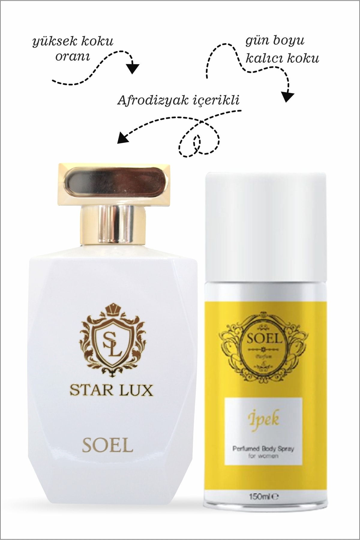Soel Parfüm Star Lux Unisex Parfüm 110ml Edp Özel Seri+flame Erkek Deodorant 150ml