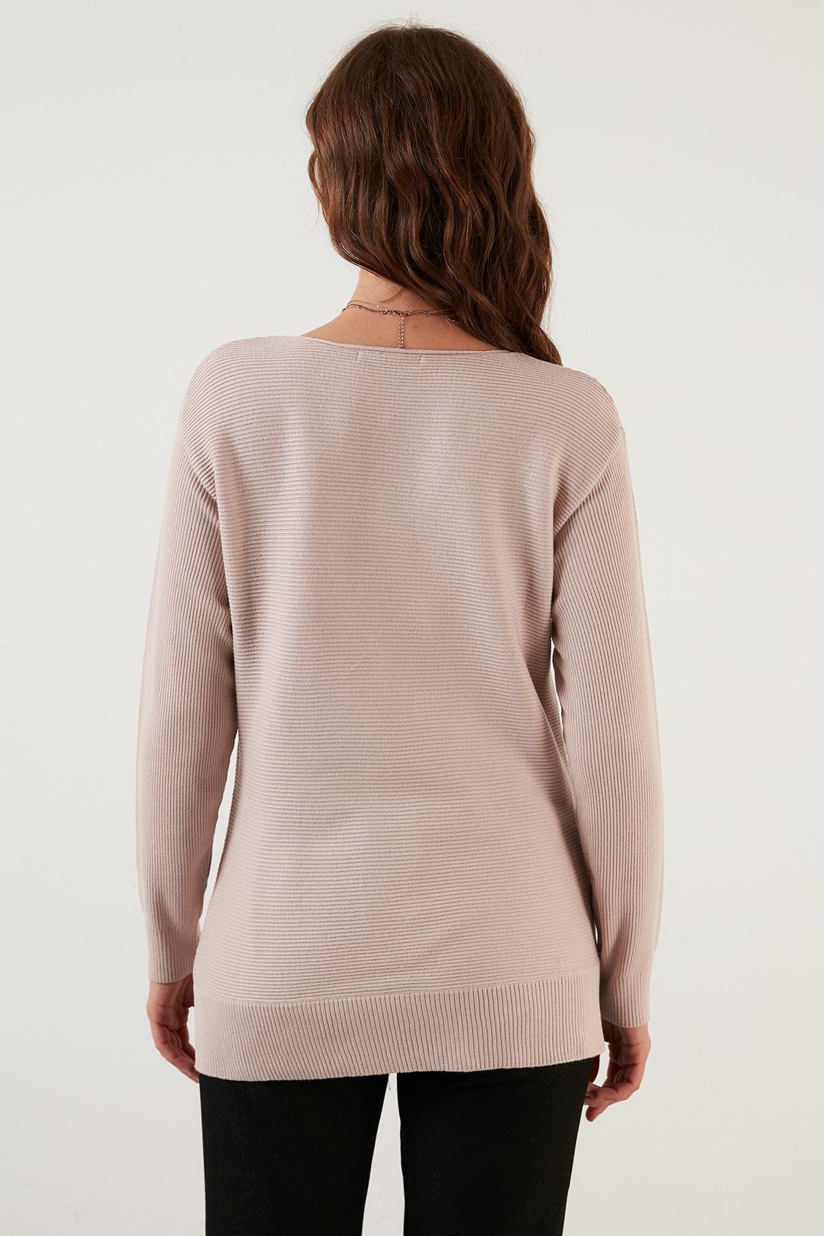 Lela-Pulover cu textura cu decolteu rotund Pulover de dama 6310004 5