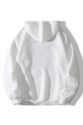 Beyaz Oversize Teddybear Kapşonlu Sweatshirt FoxSkinSportswearCompanyteddybear