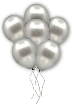 Gümüş Renkli Metalik Balon 50 Adet 30 Cm Gri Silver Lateks Parti Konsept Temalı Doğum Günü Balonu METALIKBALON50